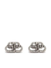 BB Logo Rhinestone Stud Earrings Silver - BALENCIAGA - BALAAN 1