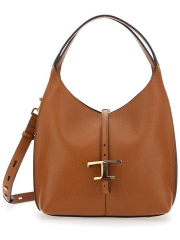 Brown Handbag With Adjustable And Removable Shoulder Strap In Leather Woman - TOD'S - BALAAN 1