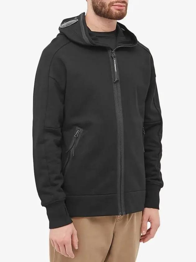 Diagonal Goggle Mask Zip Up Hoodie Black - CP COMPANY - BALAAN 4