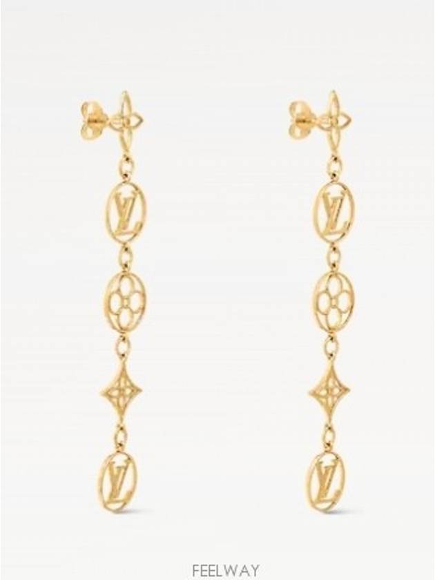 LV Lace Earrings Gold - LOUIS VUITTON - BALAAN 3