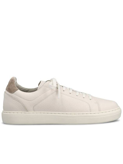 Logo Leather Low Top Sneakers White - BRUNELLO CUCINELLI - BALAAN 2