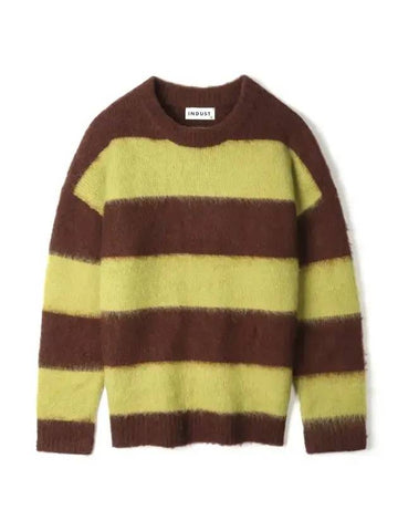 Wool brush striped knit top brown - INDUST - BALAAN 1