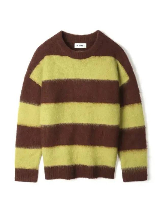 Wool brush striped knit top brown - INDUST - BALAAN 1