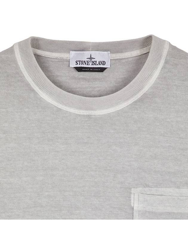 Fissato Treatmen Organic Cotton Short Sleeve T Shirt Dust Grey - STONE ISLAND - BALAAN 4