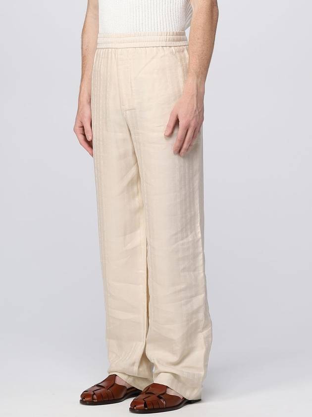 Linen Straight Pants Parchment - GOLDEN GOOSE - BALAAN 5