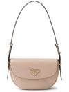 Arque Leather Shoulder Bag Travertine - PRADA - BALAAN 1