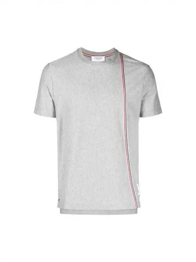 RWB Stripe Cotton Short Sleeve T-shirt Grey - THOM BROWNE - BALAAN 2