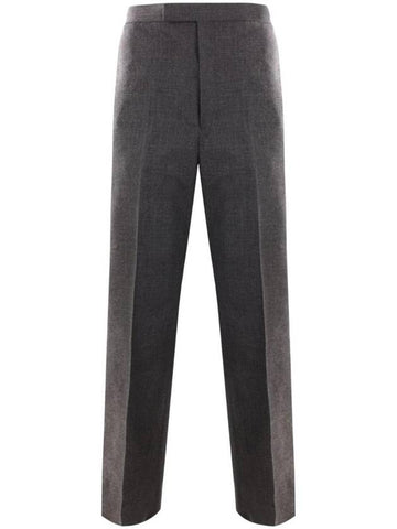 Slim fit tailored straight pants gray - THOM BROWNE - BALAAN 1