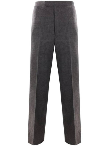 Slim fit tailored straight pants gray - THOM BROWNE - BALAAN 1