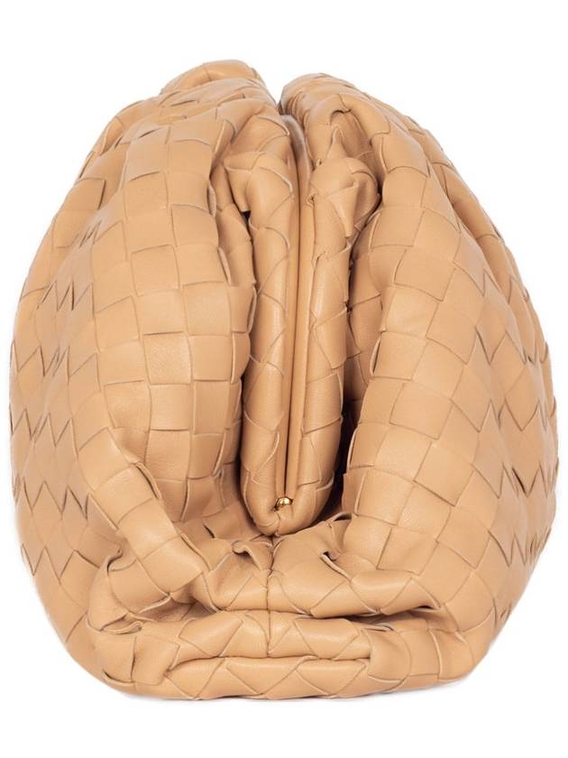 Intrecciato Nappa Leather Dumpling Clutch Bag Almond - BOTTEGA VENETA - BALAAN 4