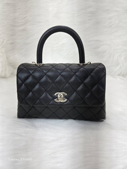 Coco Handle Caviar Gold Small Tote Bag Black - CHANEL - BALAAN 2