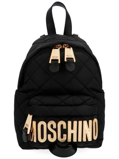 logo quilted backpack black - MOSCHINO - BALAAN 2