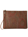 Paisley Strap Pouch Clutch Bag Brown - ETRO - BALAAN 5