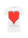Women s Big Heart Logo Short Sleeve T Shirt White - ALEXANDER MCQUEEN - BALAAN 1