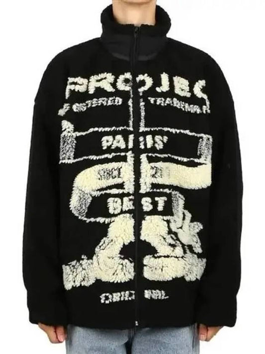 Y PROJECT JACK103 S25 BLACK Jacquard fleece jacket 270844 - Y/PROJECT - BALAAN 1