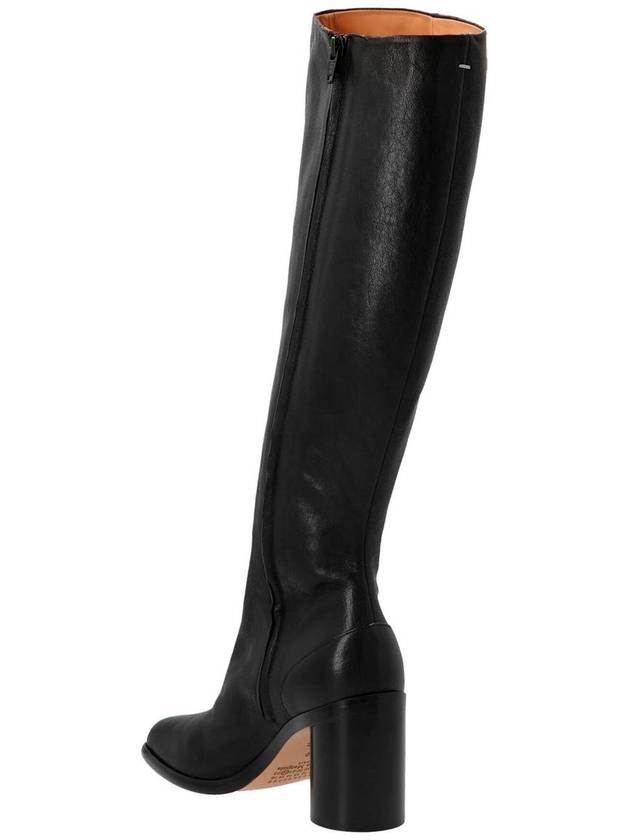 Tabi Knee High Calf Leather Long Boots Black - MAISON MARGIELA - BALAAN 4