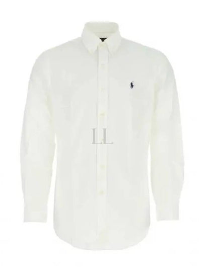 Embroidered Logo Long Sleeves Shirt White - POLO RALPH LAUREN - BALAAN 2