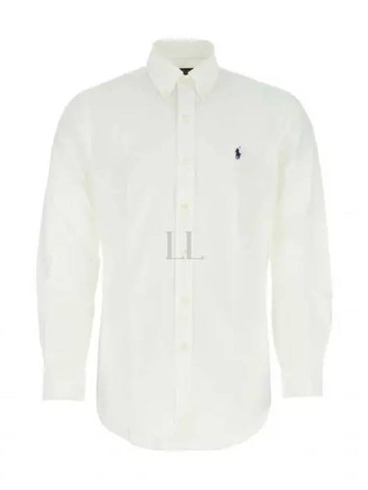 Embroidered Logo Long Sleeves Shirt White - POLO RALPH LAUREN - BALAAN 2