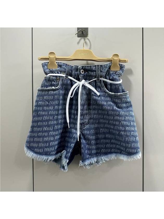 24 Miumiu Women s Printed Logo Denim Short Pants Shorts - MIU MIU - BALAAN 5