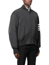 Poly Twill 4-Bar Oversized Knit Down Bomber Jacket Charcoal - THOM BROWNE - BALAAN 2