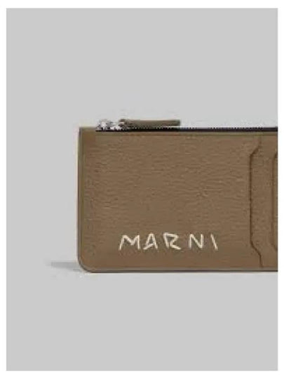 Embroidered Logo Card Wallet Brown - MARNI - BALAAN 2