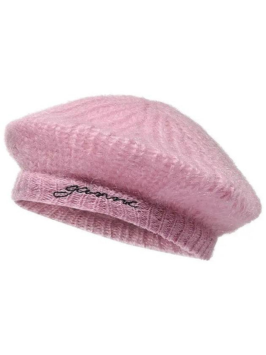 Mohair Beret Pink - GANNI - BALAAN 2