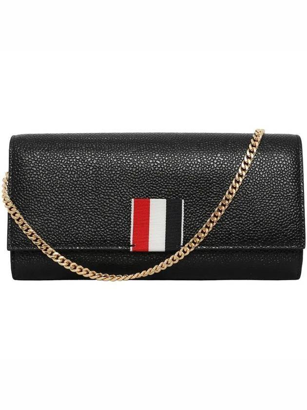 three stripe tab pebble grain chain long wallet - THOM BROWNE - BALAAN.