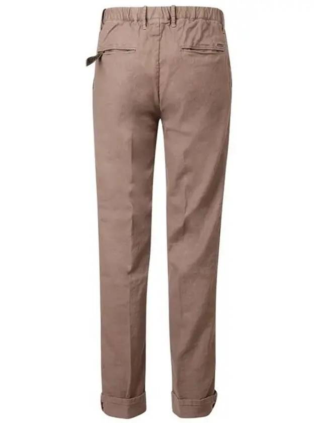 Linen Slim Straight Pants Brown - INCOTEX - BALAAN 3