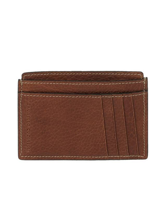 Grained Calfskin Slim Card Wallet Brown - BRUNELLO CUCINELLI - BALAAN 2