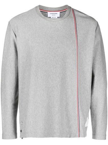 RWB Striped Cotton Long Sleeve T-Shirt Grey - THOM BROWNE - BALAAN 1