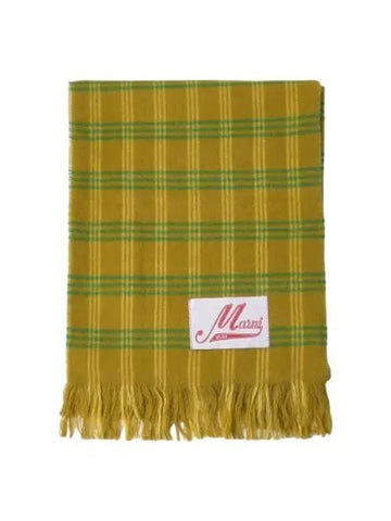 Green Check Wool Muffler Grass - MARNI - BALAAN 1