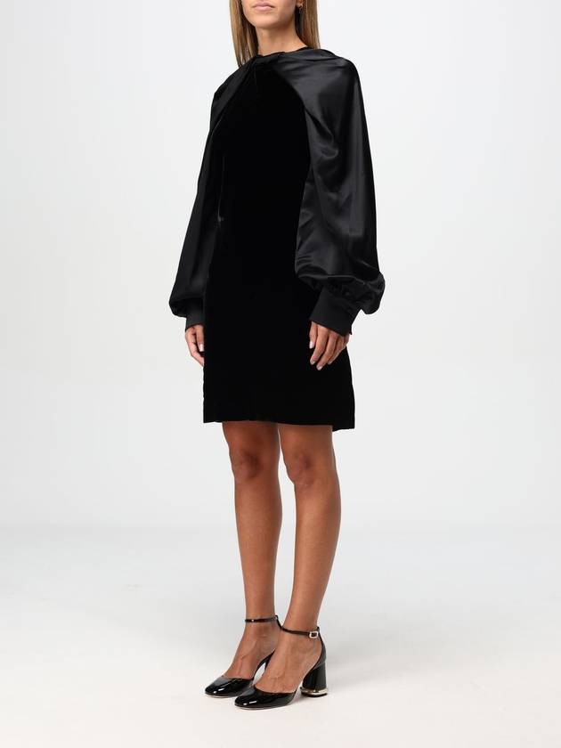 Pianoforte twist detail long sleeve short dress black - MAX MARA - BALAAN 4