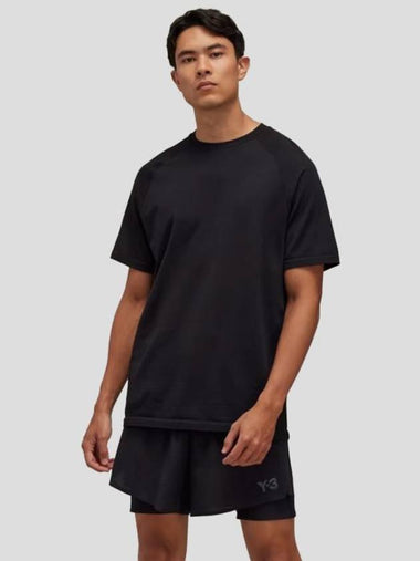 Logo Patch Short Sleeve T Shirt Black - Y-3 - BALAAN 1