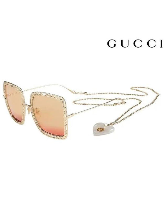 Chain Strap Sunglasses GG1033S 001 Square Metal Women's - GUCCI - BALAAN 1