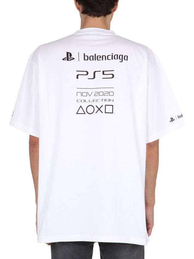 Men's PlayStation Logo Short Sleeve T-Shirt White - BALENCIAGA - BALAAN 4