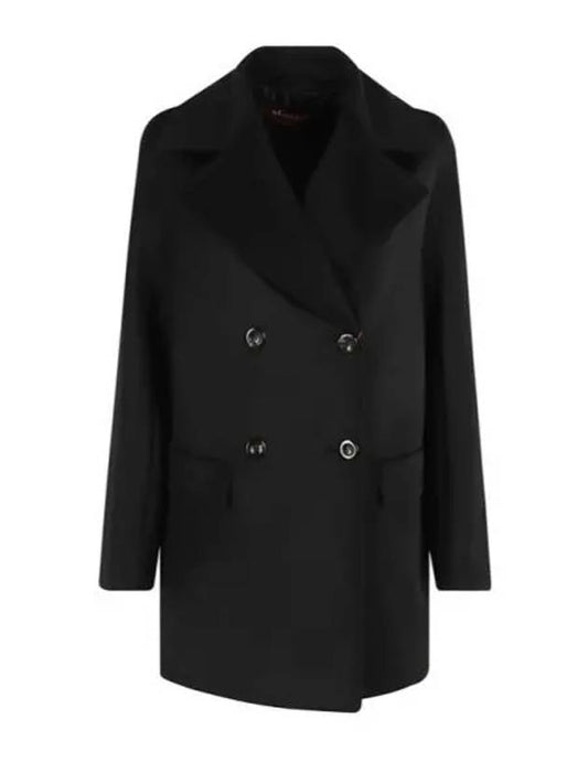 Kent Wool Double-Breasted Peacoat Black - MAX MARA - BALAAN 2