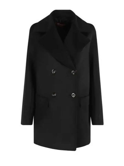 Kent Wool Double-Breasted Peacoat Black - MAX MARA - BALAAN 2