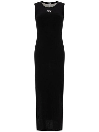 Embroidery Anagram Sleeveless Midi Dress Black - LOEWE - BALAAN 1