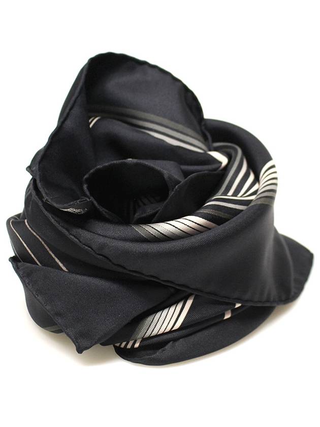 100 SILK BLACK 24 FAUBOURG 90 SCARF - HERMES - BALAAN 2