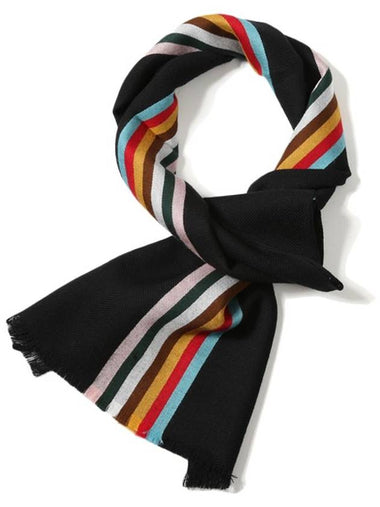 Central Multi Stripe Muffler Black - PAUL SMITH - BALAAN 1