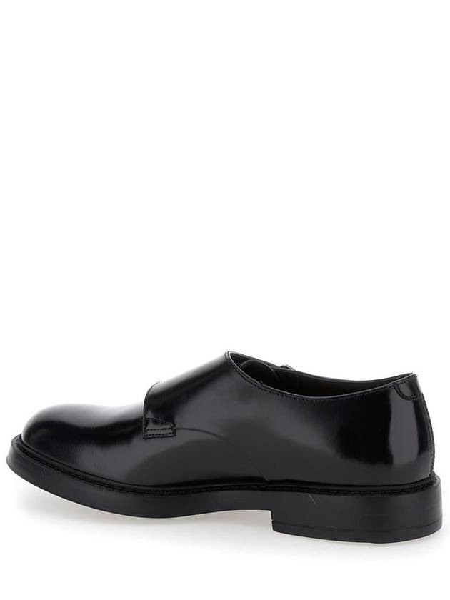 Black Monks Shoes With Double Buckle In Smooth Leather Man - DOUCAL'S - BALAAN 3