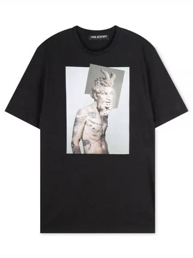 Tattoo Graphic Short Sleeve T-Shirt Black - NEIL BARRETT - BALAAN 2