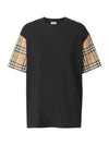 Vintage Check Sleeve Cotton Oversized T-shirt Black - BURBERRY - BALAAN 2