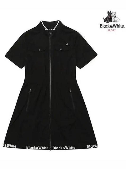 long length short sleeve dress 1004LZOPBLACK - BLACK&WHITE - BALAAN 1