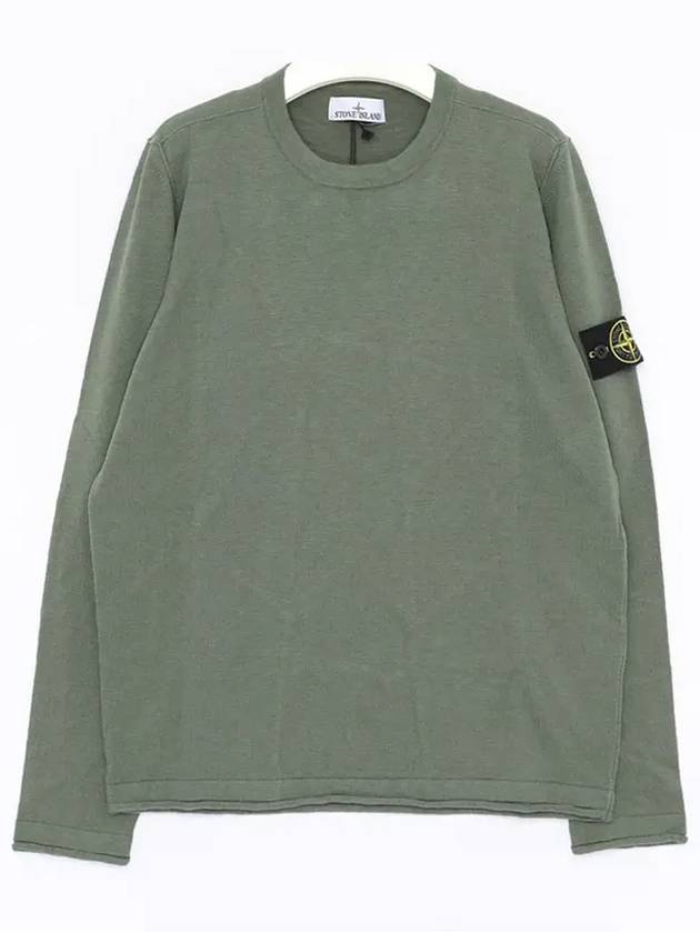 Compass Badge Ribbed Cotton Knit Top Dark Green - STONE ISLAND - BALAAN 3