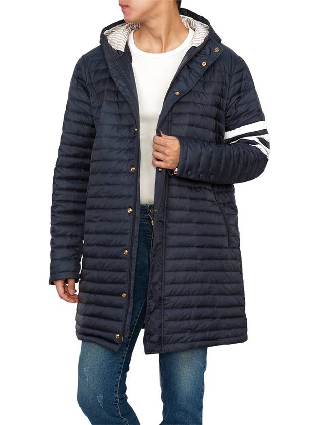 Men's 4 Bar Hooded Padding Navy - THOM BROWNE - BALAAN 6