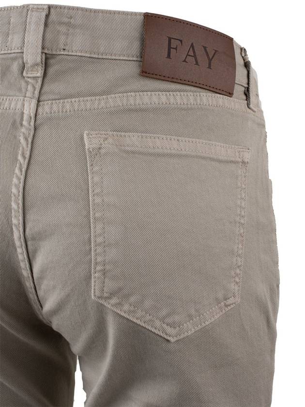 Fay Denim Pants 5 Pockets Sand - FAY - BALAAN 3