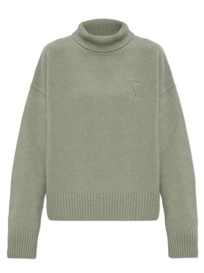 Embossed Logo Turtleneck Green Aqua - AMI - BALAAN 2