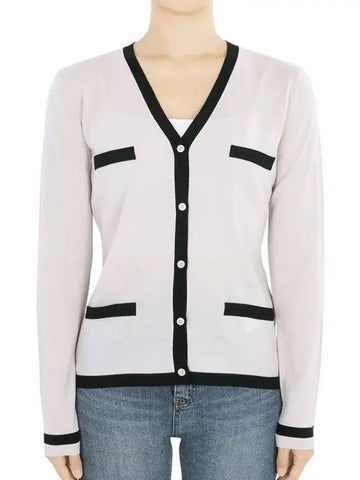 Women s KENYA cardigan white black 2429346011600 013 - MAX MARA - BALAAN 1