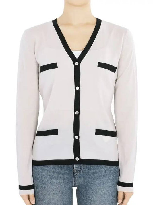 Women s KENYA cardigan white black 2429346011600 013 - MAX MARA - BALAAN 2